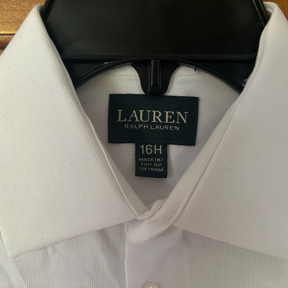 Boys Ralph Lauren button down white dress shirt.  Excellent condition 16H